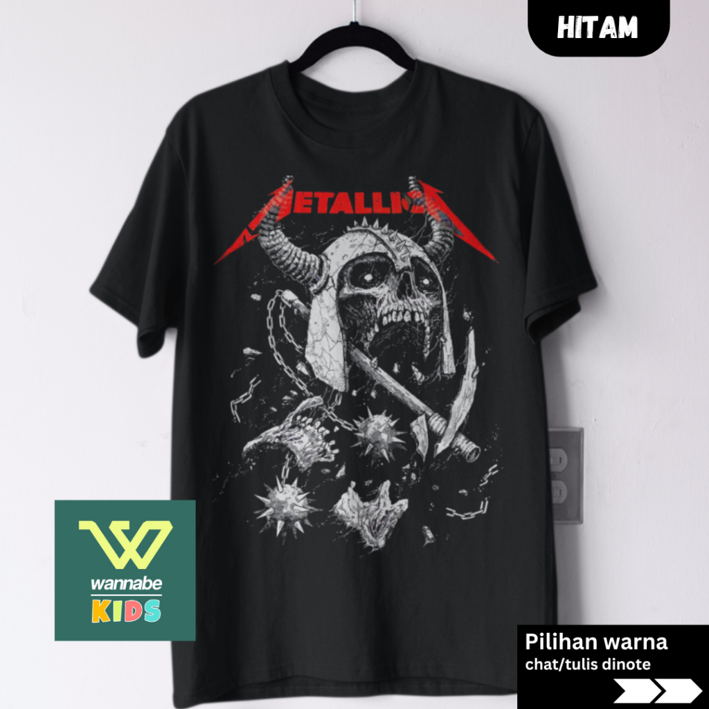 Kaos Band METALLICA Dewasa S–7XL Big Size Jumbo & Anak XS–XL | Baju Musik Metal Couple Keluarga Katu