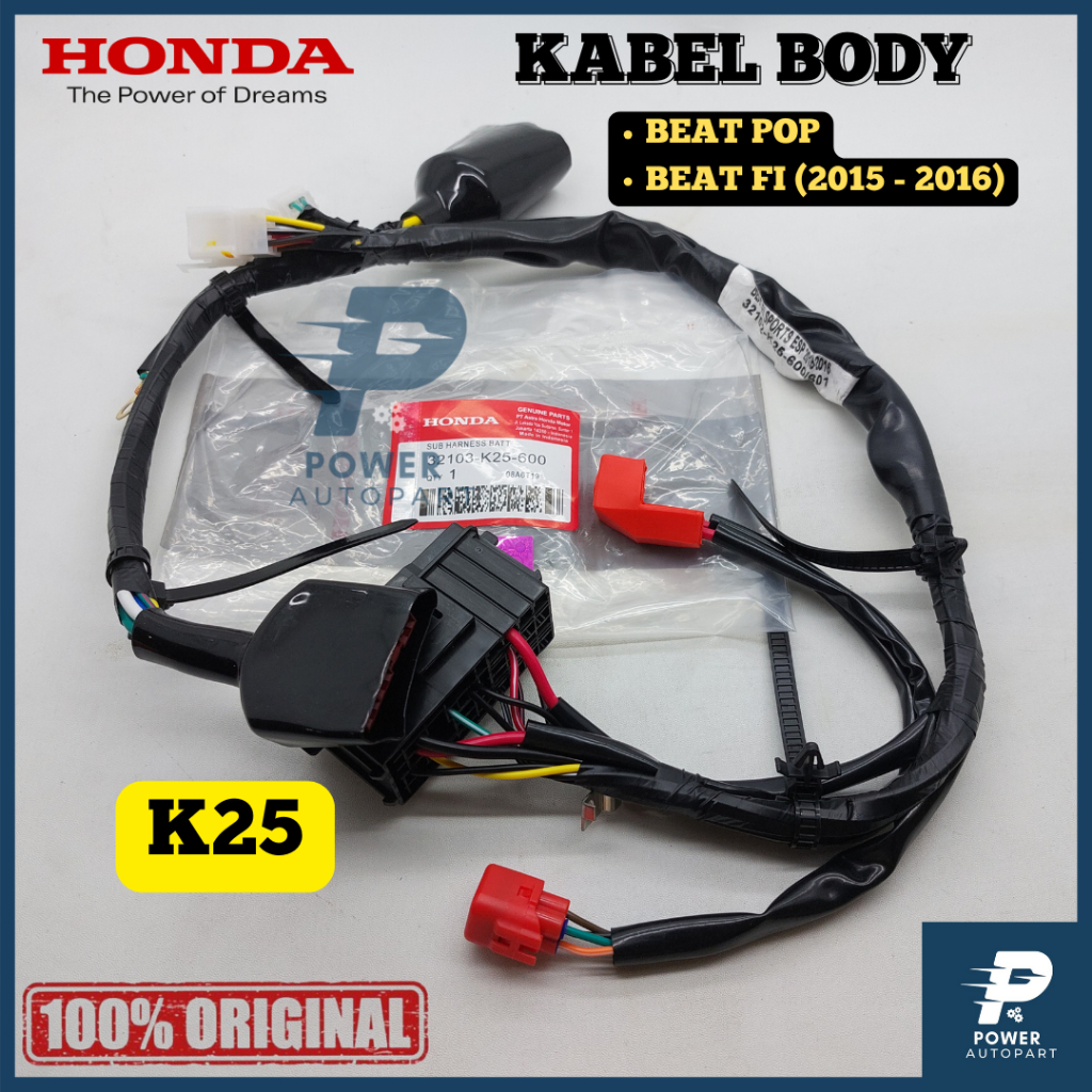 KAEBL BODY SUB HARNESS KABEL AKI, KABEL BATERAI, KABEL SKRING BEAT FI, BEAT POP KUALITAS ORIGINAL - 