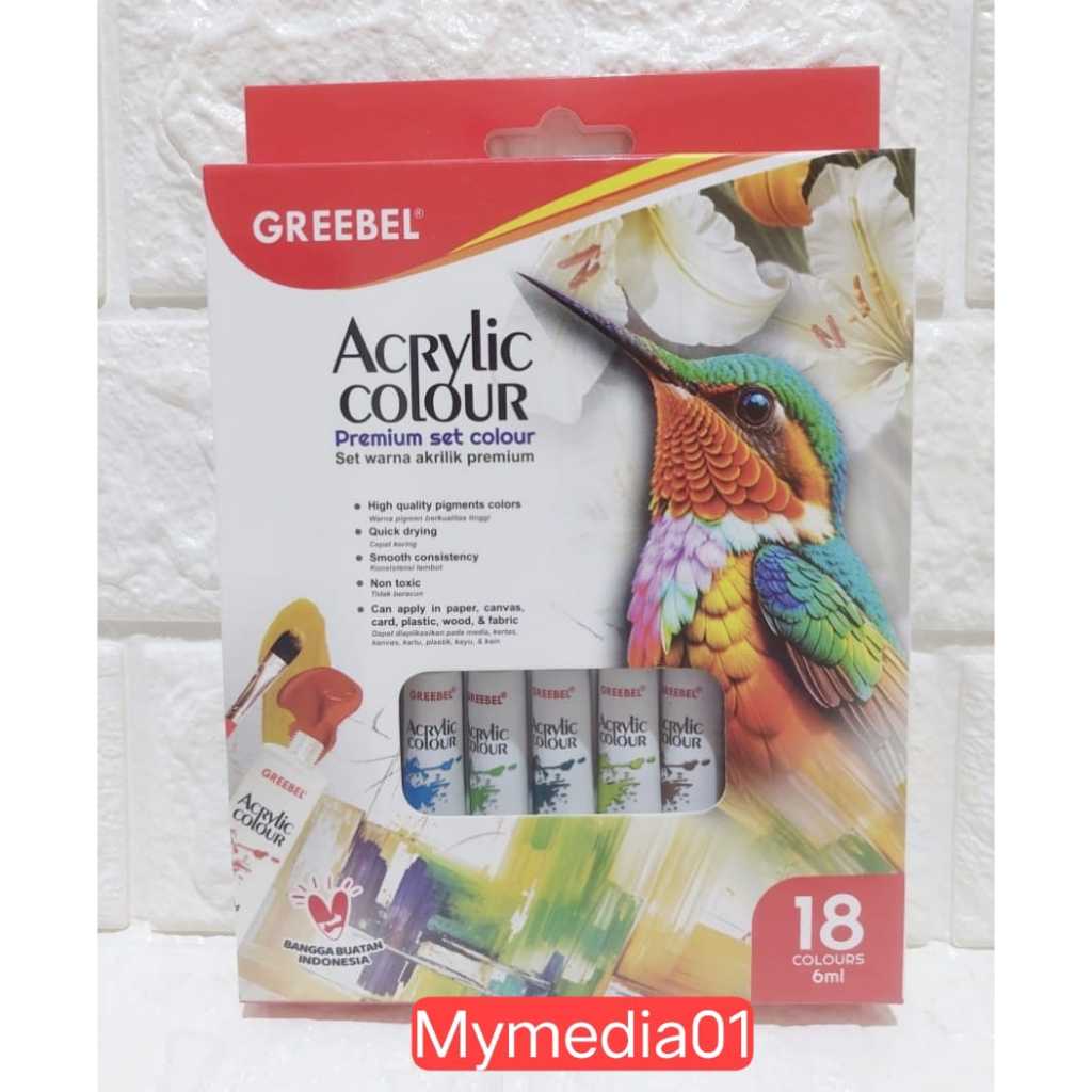 

CAT ACRYLIC PREMIUIM SET COLOUR 18 GREEBEL 6ML TERMURAH