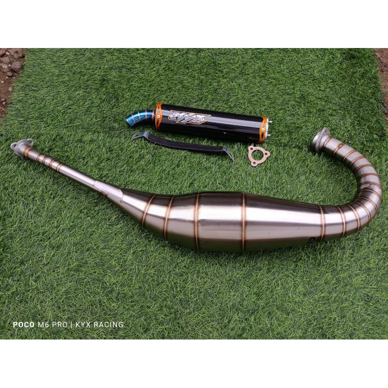 knalpot ninja R/RR stenlis slincer carbon blue