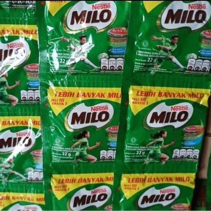 

Milo 1 renceng isi 10 sachet 22gr