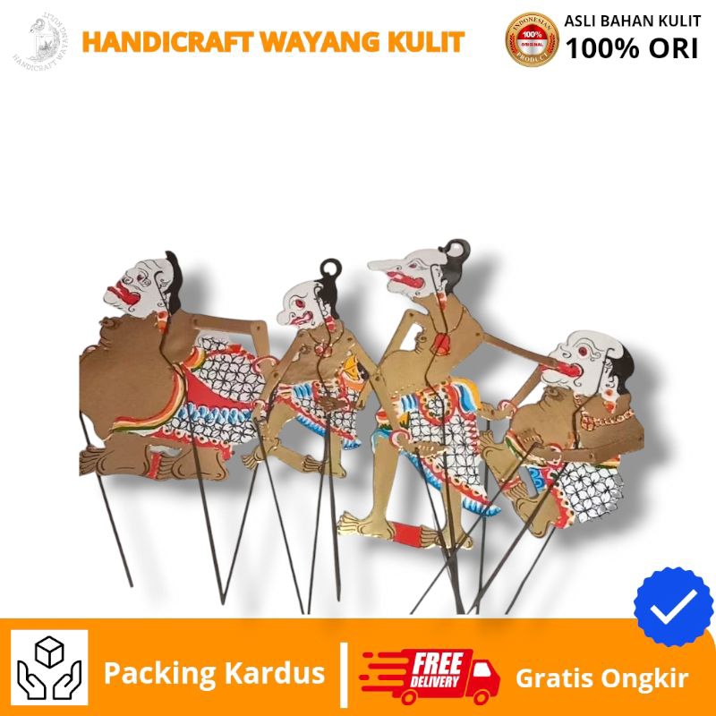 HANDICRAFT WAYANG KULIT | HWK Wayang kertas set punokawan BROM SEMAR GARENG PETRUK BAGONG