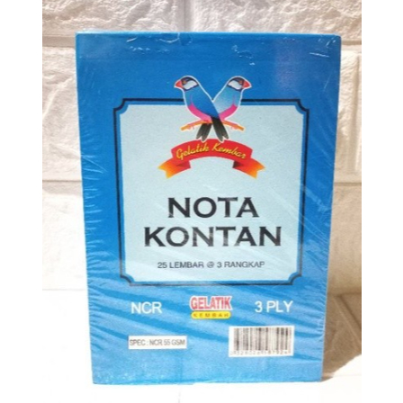 

(Pak/10Pcs) Gelatik Kembar - Nota Kontan Kecil 3PLY Rangkap
