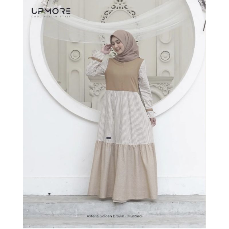 Gamis cantik Asteria Upmore // gamis remaja upmore // gamis mutif simple // gamis mutif elegant // m