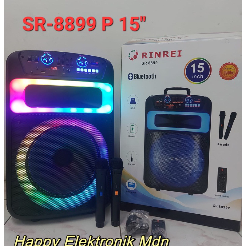 RINREI Speaker Portable RINREI SR-8899P RINREI / RINREI SR 8899 P RINREI SPEAKER 15 inch Portable Sp