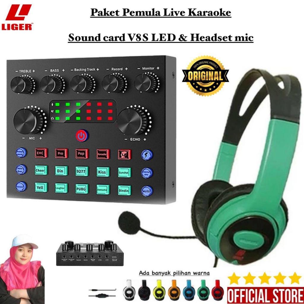 Liger Paket Handsfree X10 Plus Sound Card V8s