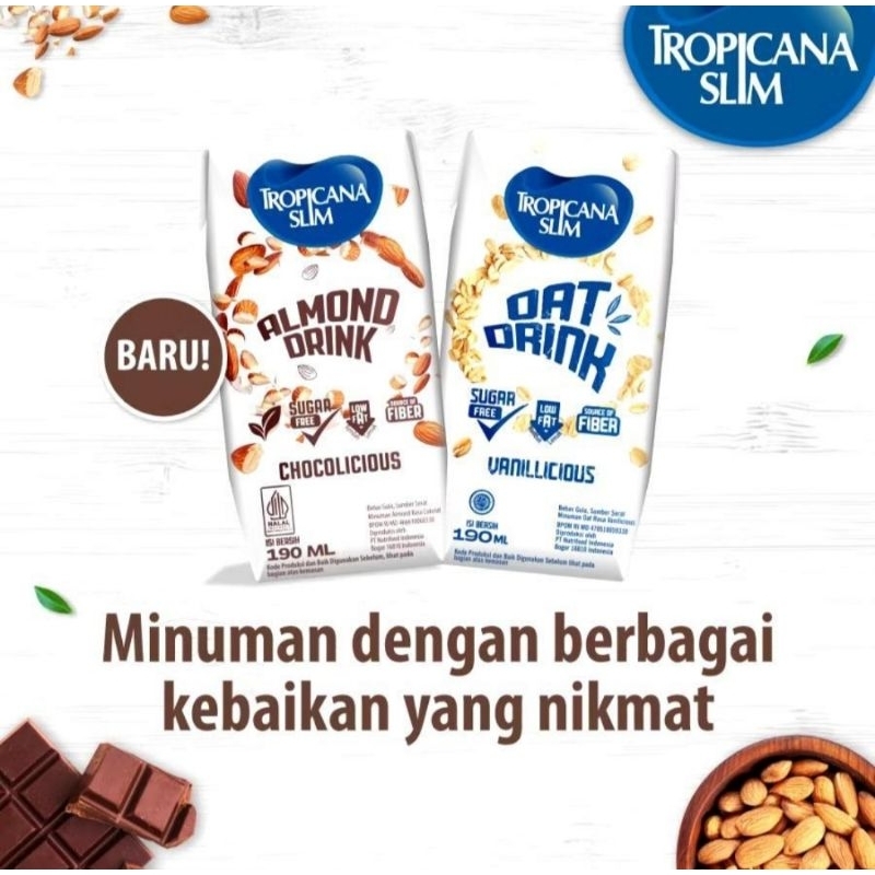 

Tropicana Slim Oat Drink 190ml RTD (Ready to Drink) | Almond Chocolicious | Vanillicious