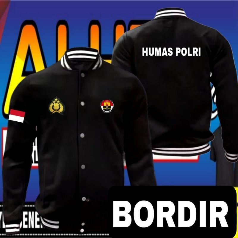 jaket bordir Humas Polri jaket humas polri jaket varsity Humas Polri jaket baseball humas polri Jake