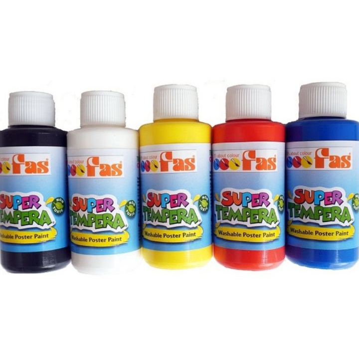 

murah Fas Tempera 3 ml Set 5 pcs Washable Finger Paint Cat Air Anak Non Toxic Made Zealand