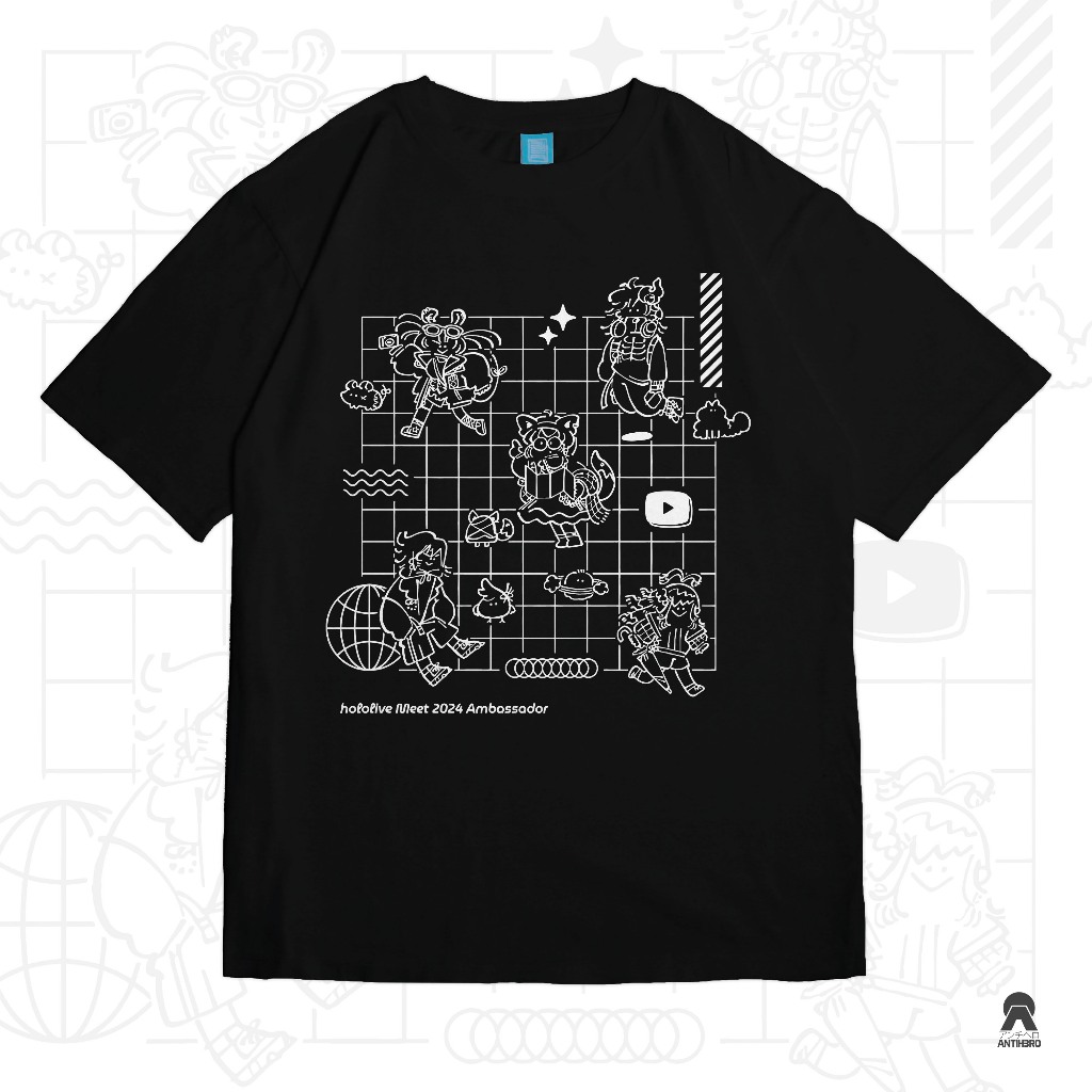 Kaos HOLOLIVE MEET AMBASSADOR 2024 Hololive Holo JP ID EN Vtuber T-Shirt Cotton Combed 24s Baju Jepa