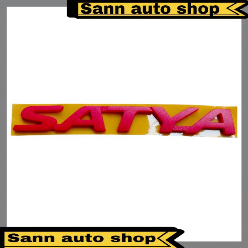 Emblem Tulisan Satya Merah Doff Original Honda Brio // Emblem Tulisan Satya Original Honda Brio