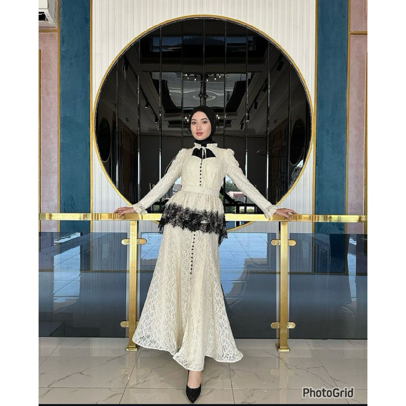 [Graciafashion] IVORY dress brokat premium gracia