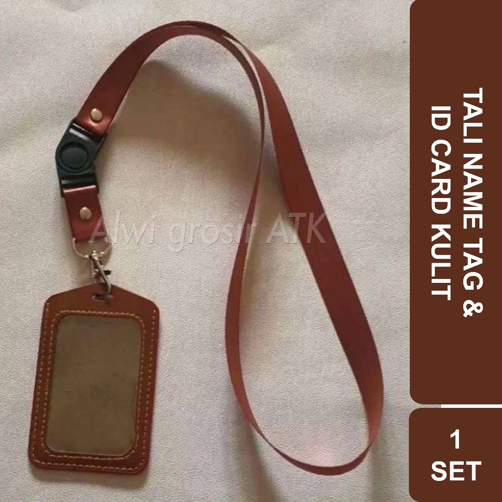 

ID Card Holder Kulit PU + Tali | 1 Set