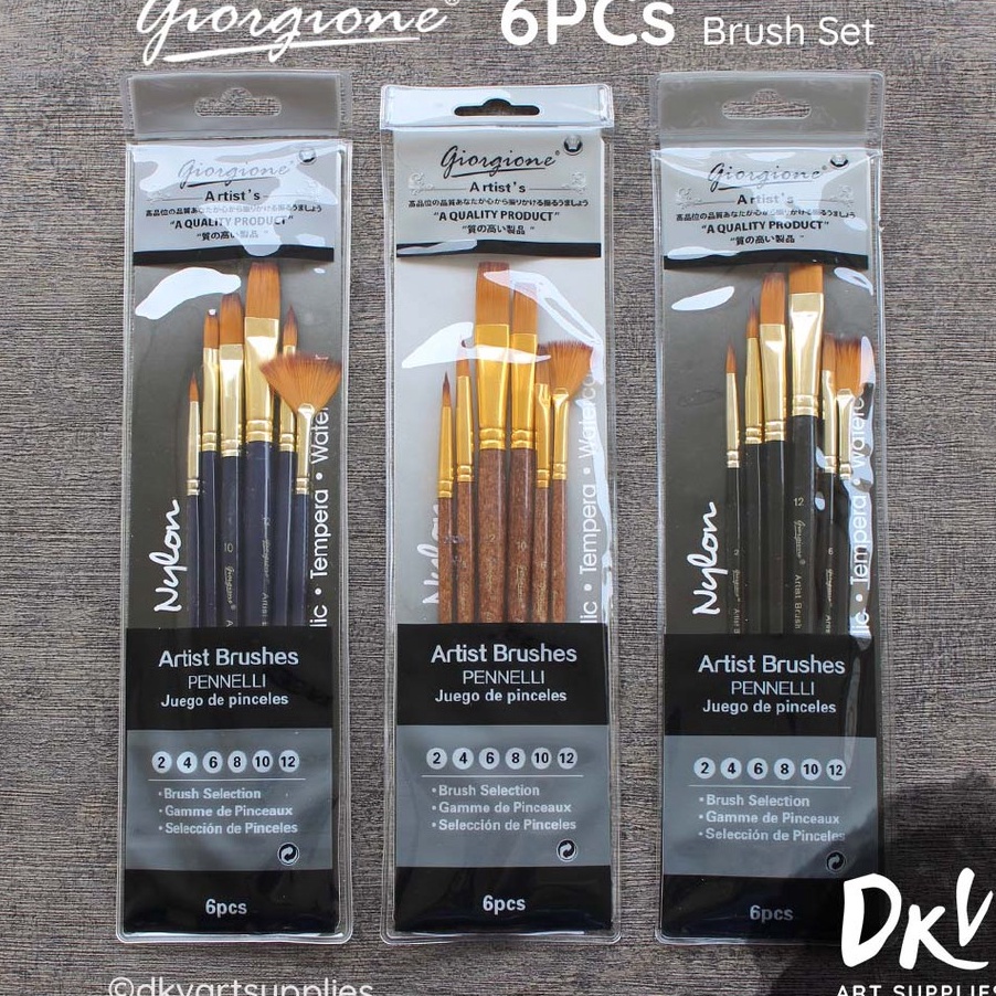 

Top Giorgione Brush Set 6 pcs G63H Kuas Lukis Nylon