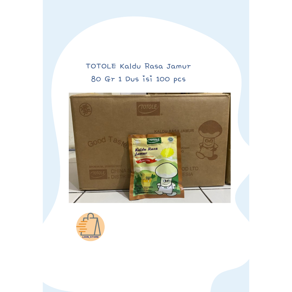

Totole kaldu jamur 80 gram 1 dus isi 100 pcs