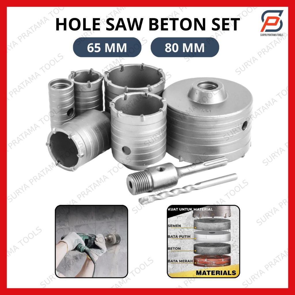 Hole Saw Set Bor Tembok Beton Paku Mata Bor Bobok Tembok Granit Sumur Bulat Circle Saw