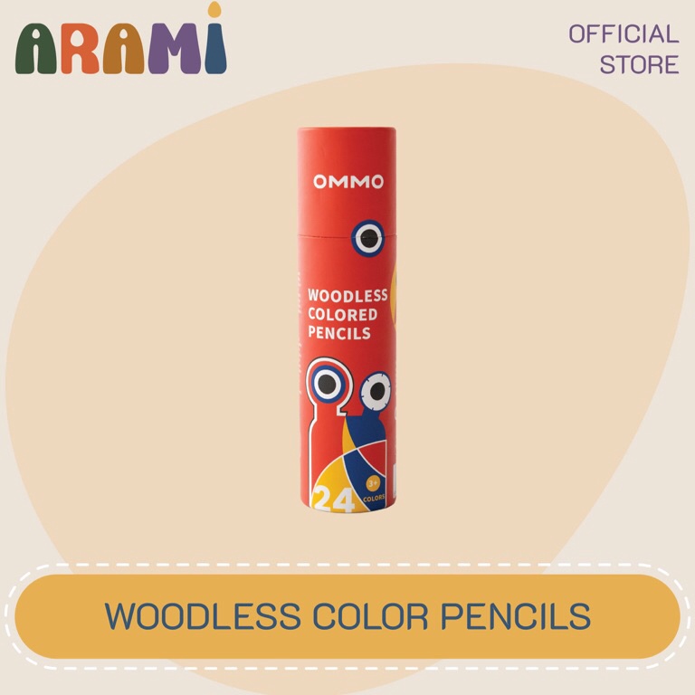 

OMMO ARAMI Woodless Colored Pencils Slim Crayon Pensil Warna Tanpa Kayu Mainan anak ART W8E6