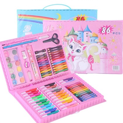 

KI3 YUKSHOPING Oil Pastel Crayon pena cat air 68 pensil Warna Set kuas lukis Crayon Anak Set Koper 86 in 1 Crayon Mewarnai dan Melukis Lengkap dengan Cat Air S56