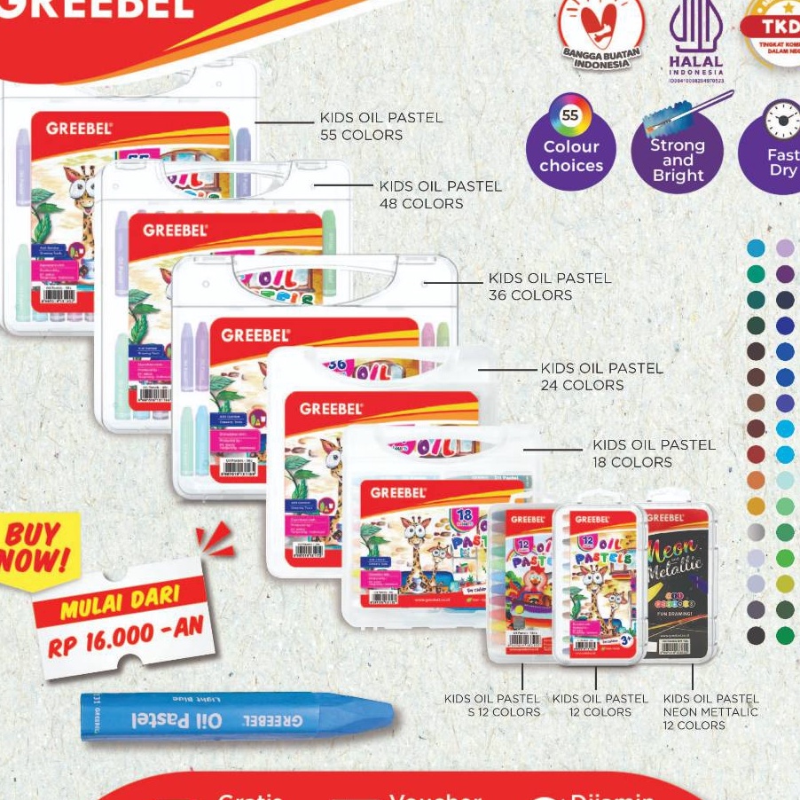 

KP8 GREEBEL Crayon Krayon Kids Oil Pastel Crayon Greebel Krayon Sekolah Anak Professional Non Toxic