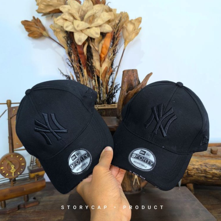 Paket Surprise TOPI BASEBALL DISTRO LOGO NY  TOPI BASEBALL PRIA WANITA WARNA HITAM FULL BLACK