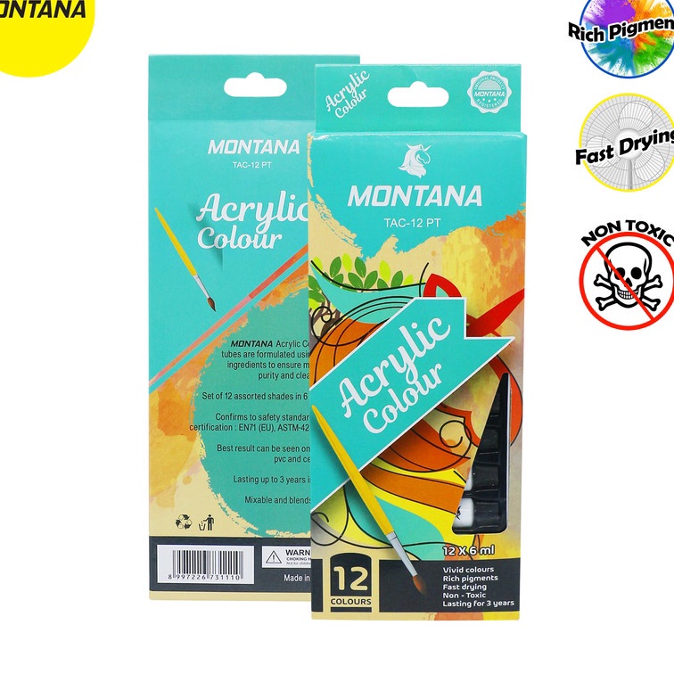 

Diskon Montana Cat acrylic Akrilik Color 12 Warna Cat Akrilil Montana TAC12 PT