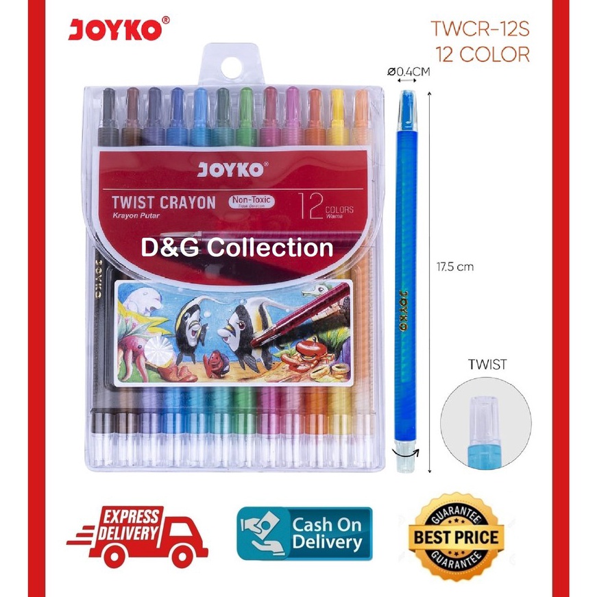 

HJ6 CRAYON KRAYON OIL PASTEL PUTAR JOYKO 12 WARNA PANJANG