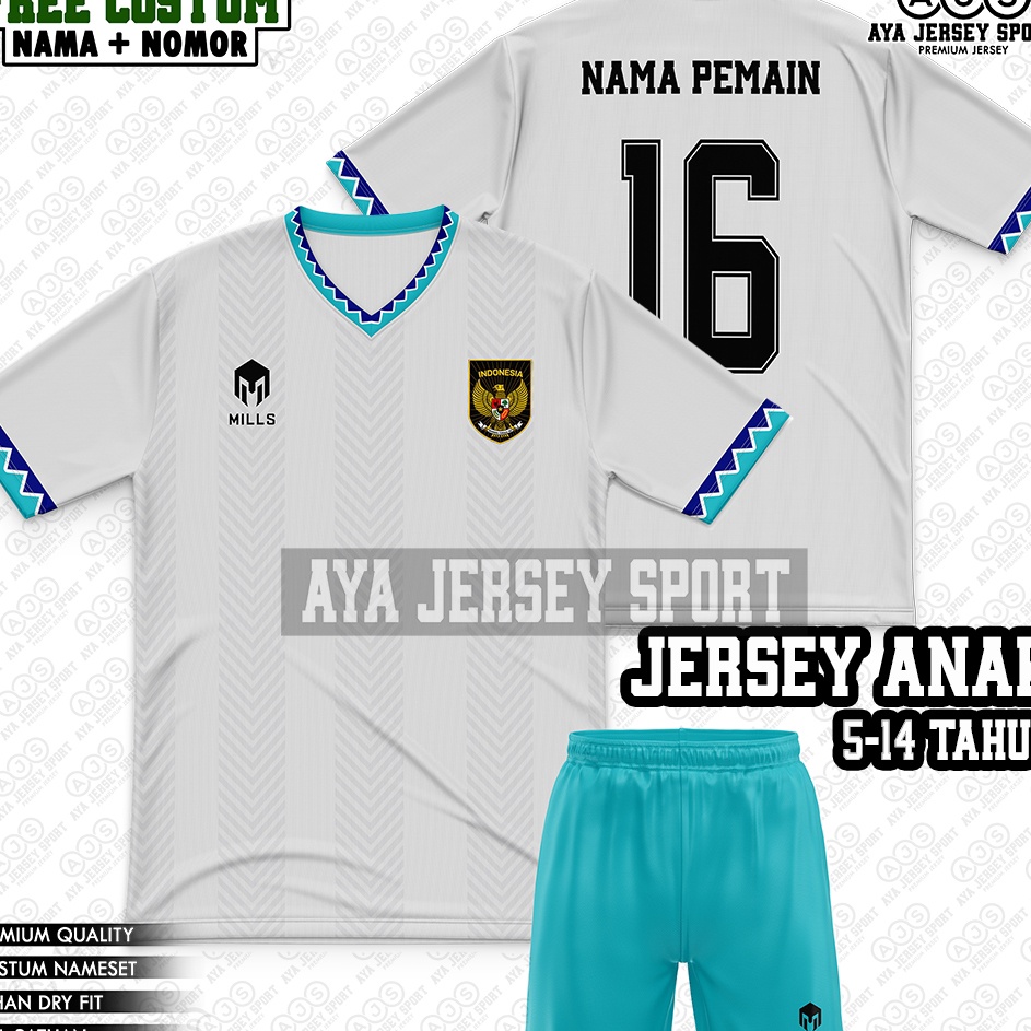Diskon Terviral  COD sablon Nama Nomor setelan baju bola jersey TIMNAS SEAGAME LINING anak junior te
