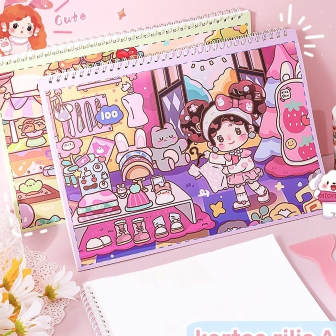 

Terlaris 4 lembar A4 A5 Buku tempel stiker lucu kartun Album stiker untuk simpan stiker spatula Tempat koleksi buku sticker motif aesthetic bisa dunakan berulang kali estetik Release paper Sticker book reusable cute Journal scrapbook Kado unik mainan a