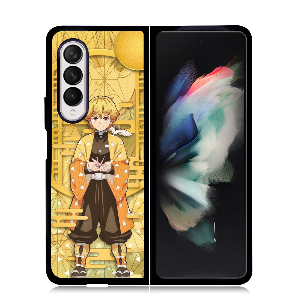 Case Samsung Z FOLD Series FOLD 6 5 4 3 Custom Galaxy Phone Hardcase ZENITSU AGATSUMA Demon Slayer