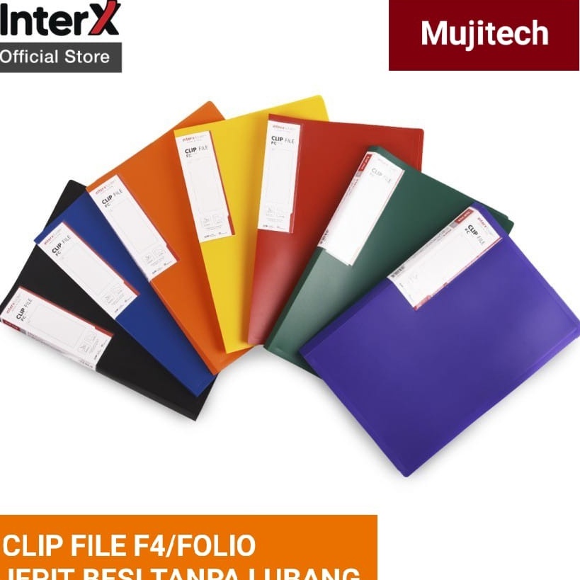 CLIP FILE MAP JEPIT BESI TANPA LUBANG F4 FOLIO PLASTIK TEBAL INTERX