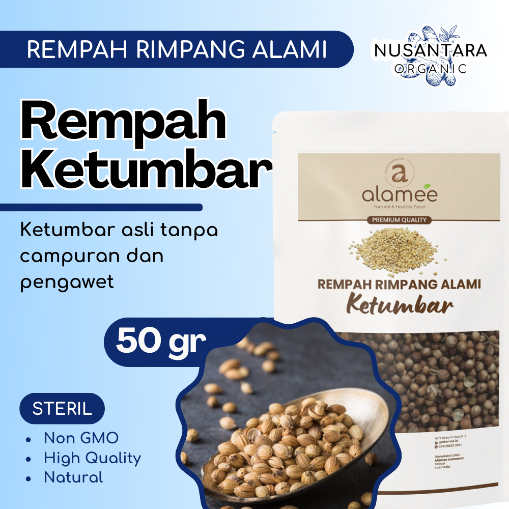 

ALAMEE Ketumbar 50 gram Organik Coriander Seed Biji Rempah Rimpang Organik Bumbu Masakan Alami