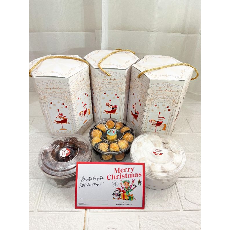 

HAMPERS KUE KERING NATAL 2024 PREMIUM ISI 3 TOPLES | KADO HADIAH GIFT SET MERRY CHRISTMAS PREMIUM