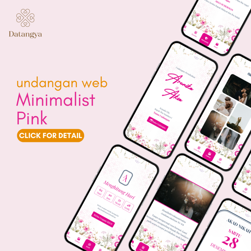Minimalist Pink - Undangan Digital Website Pernikahan
