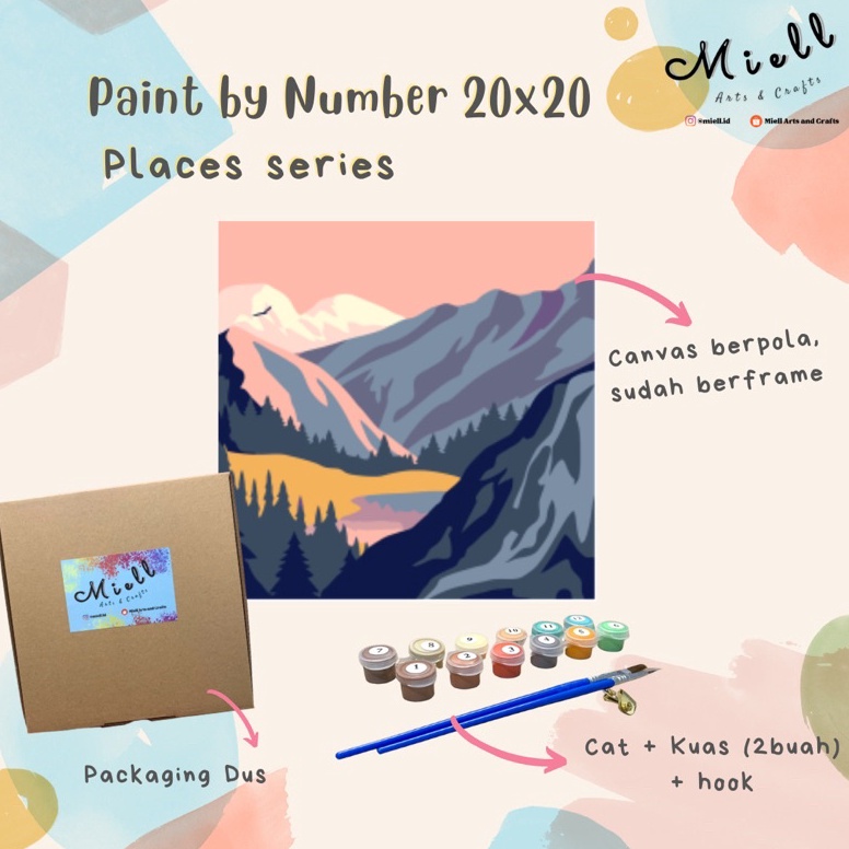 

KODE F9S PAINT BY NUMBER 2x2 PLACES SERIES DIY PAINTING BY NUMBER KANVAS LUKIS 2cmx2cm WOODEN FRAME BINGKAI KAYU