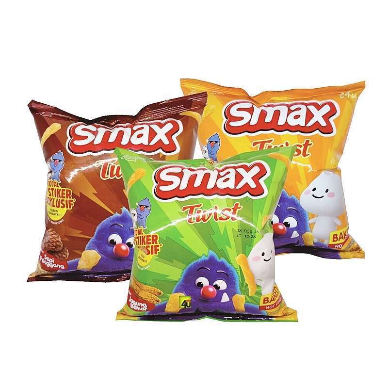 

Camilan Makanan Ringan Snack Smax Twist 40 Gr Rasa Jagung Bakar, Keju, Sapi Panggang