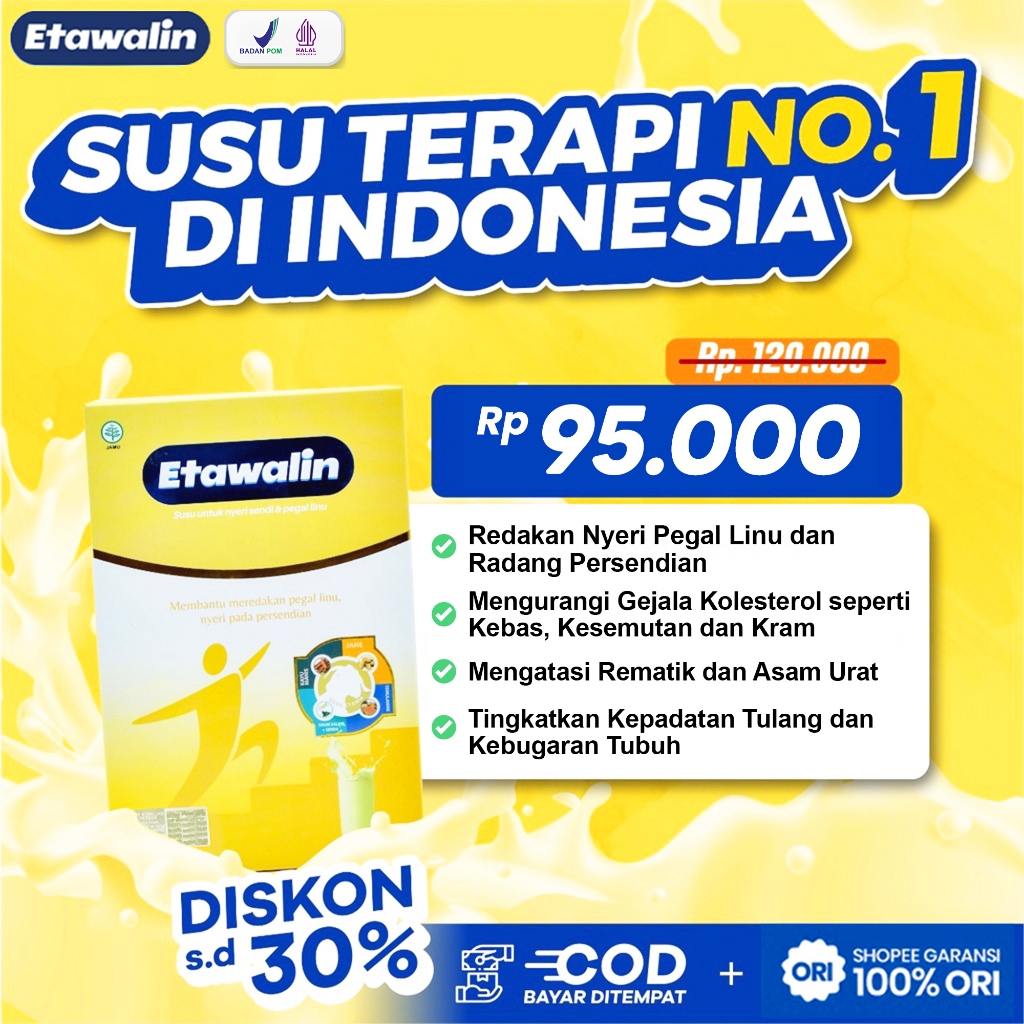 

Etawalin Susu Kambing Berkalsium Kesehatan Tulang dan Sendi - Atasi Asam Urat Herbalance Original