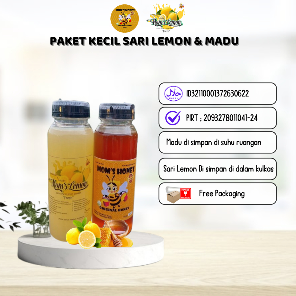 

Madu Lemon Original By Moms Honey Penambah Energi Alami / Paket Kecil