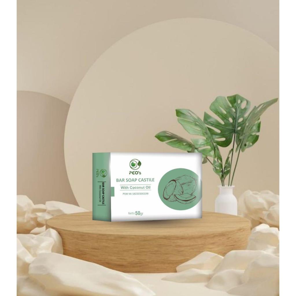 Bar Soap Castile With Coconut Oil Peo's - Sabun Batangan Magnesium