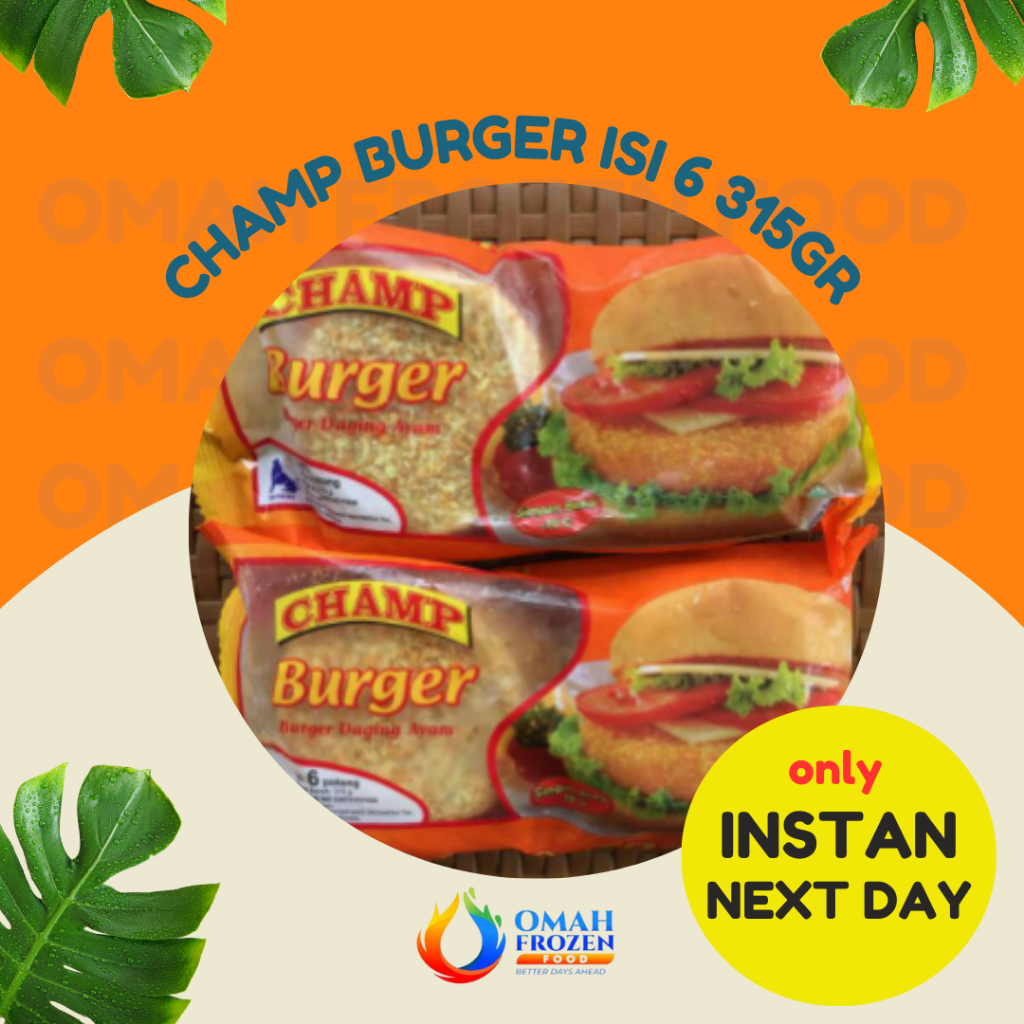 

Champ CHicken Burger Burger Ayam Isi 6 (KHUSUS INSTANT & NEXT DAY)