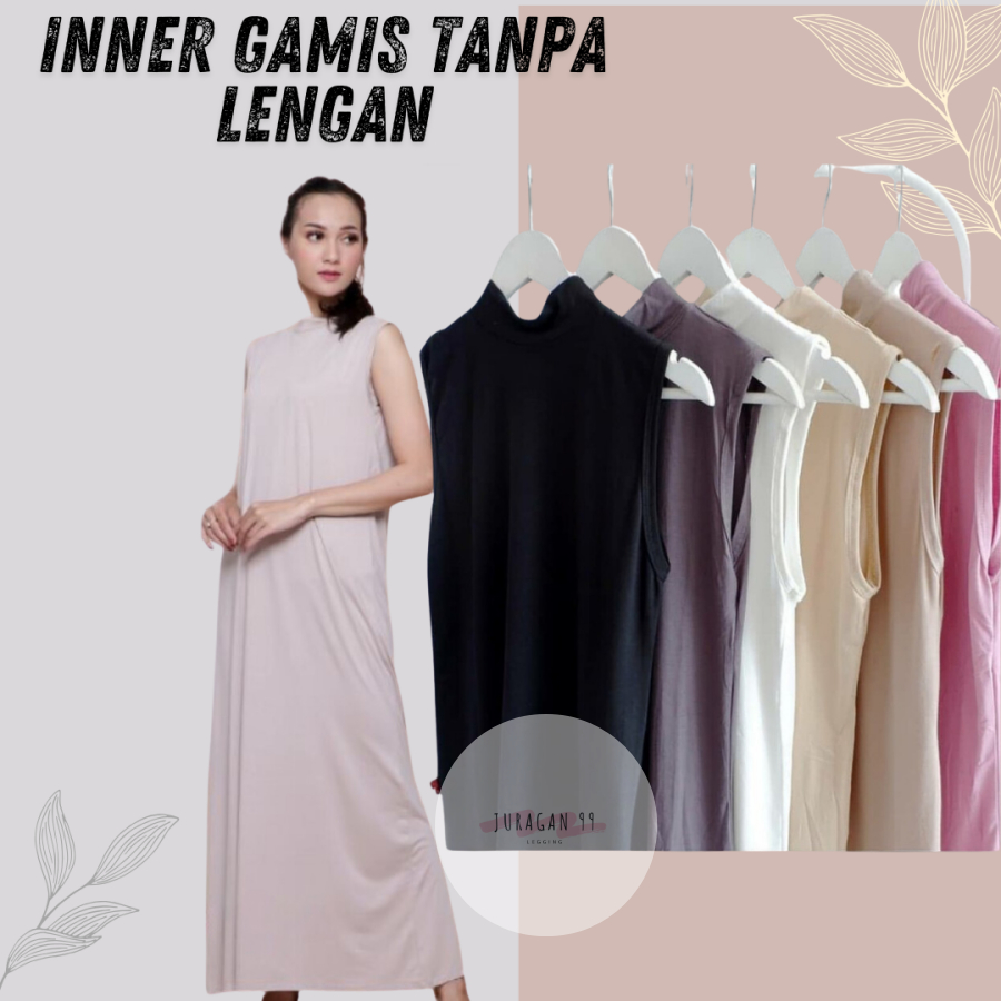inner gamis inner span dress inner dress lengan pendek wanita muslim bahan spandex lembut