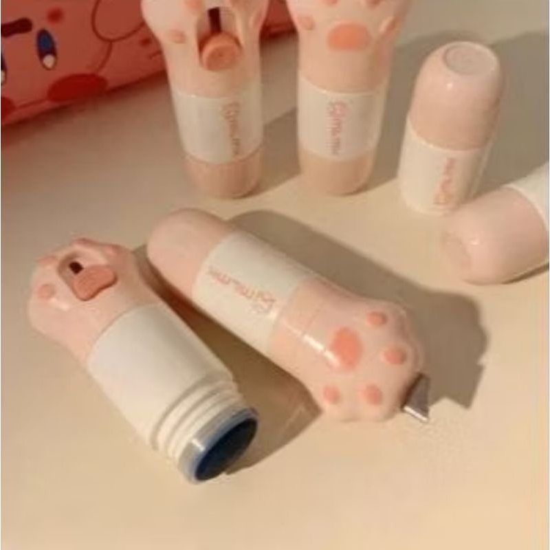 

Penghapus Alamat Resi Thermal Paket dan Cutter Mini Lucu 2In1 Penghilang informasi Cairan koreksi kertas package opener roller stamp Cute Information Remover Receipt