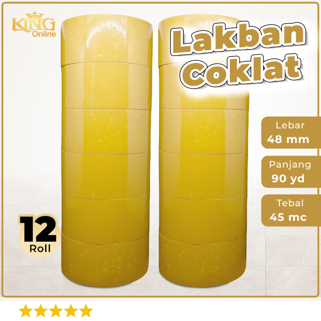 

12 pcs Isolasi Lakban Coklat 48 MM X 90 Yard ECO 2 Slop / Tebal Kuat solasi ONLINE TAPE OPP