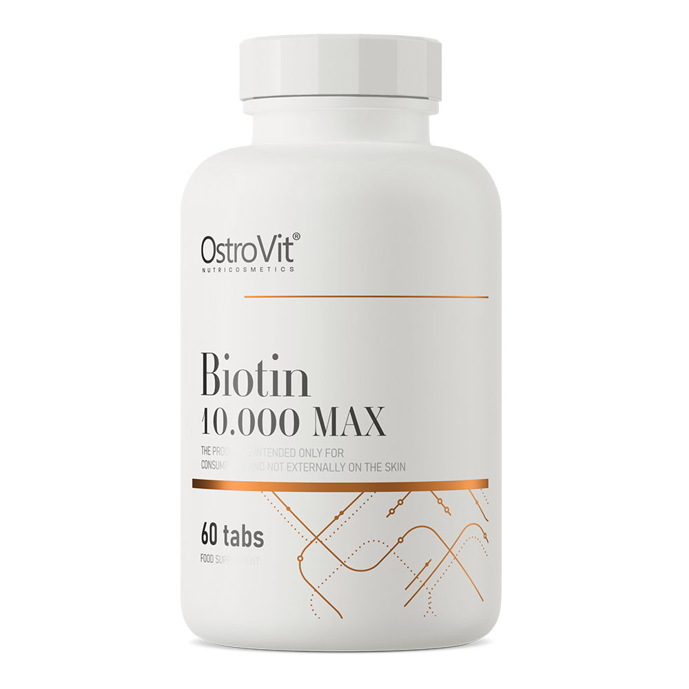 OstroVit Biotin 10.000 µg MAX 60 tablet Vegan Vitamin H B7 Suplemen Vitamin Import Saraf Energi Kuli