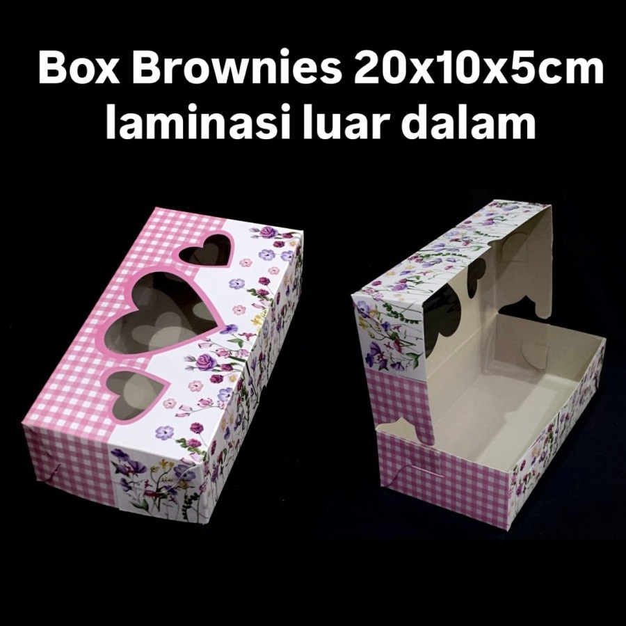

( 5 pcs ) Kotak Box Love Hampers Brownies Dus Aesthetic 20x10x5 cm Packaging Snack Risol