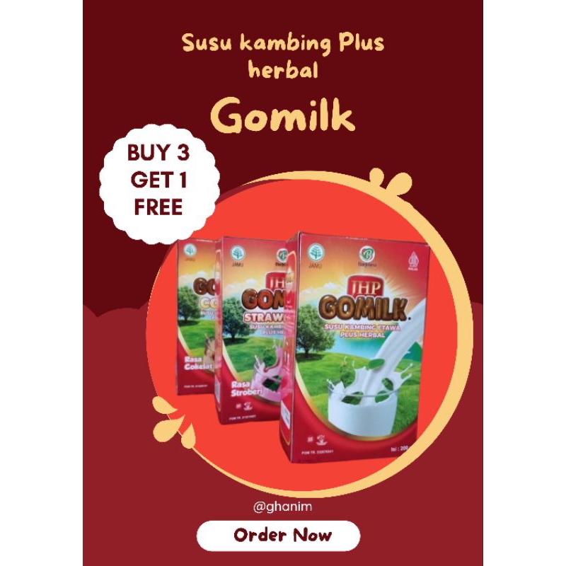 

Paket susu kambing etawa gomilk beli 3 box dapet 1 box susu free