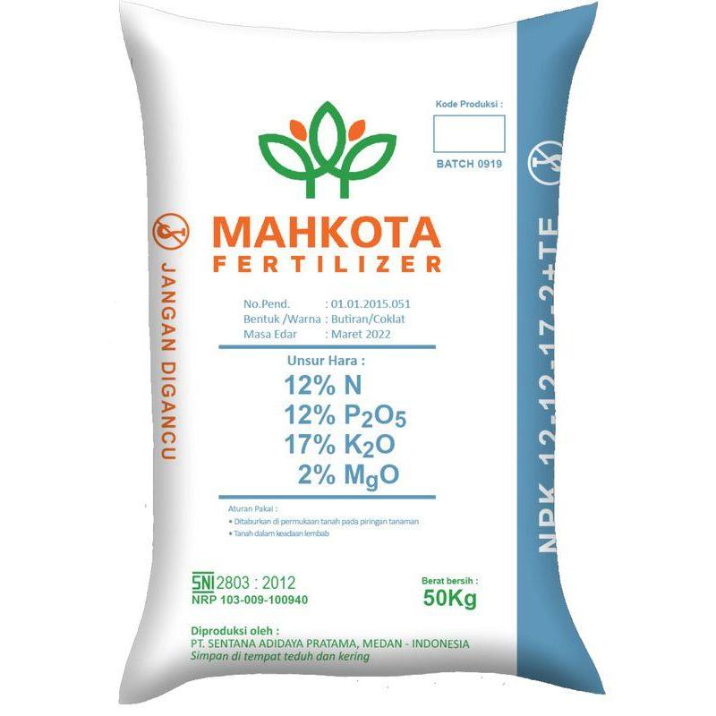 Pupuk NPK Mahkota 12-12-17-2 TE 50kg - Pupuk Kualitas Tinggi