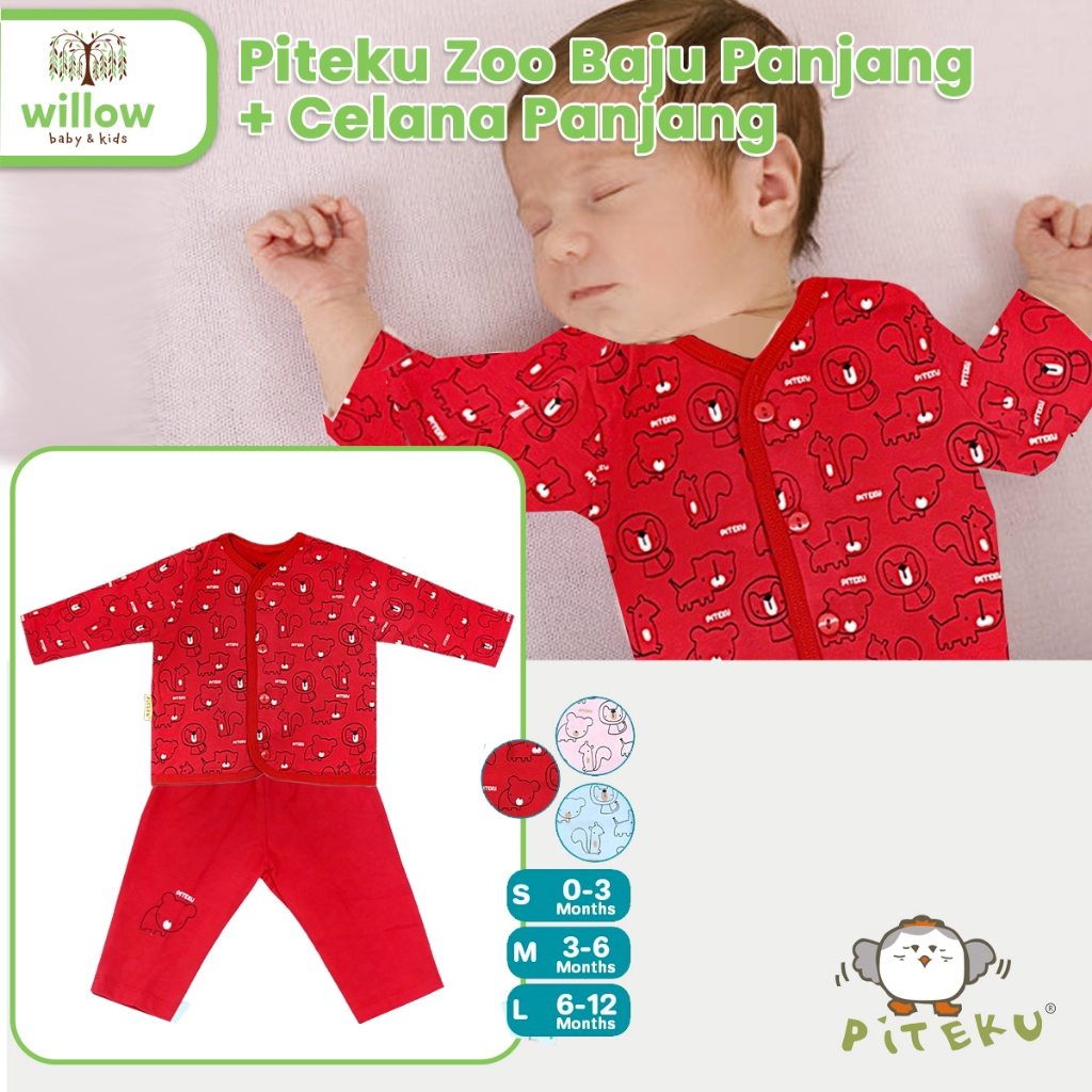 Baju Setelan Anak - Piteku Zoo Baju Panjang Bis+Celana Panjang Bis