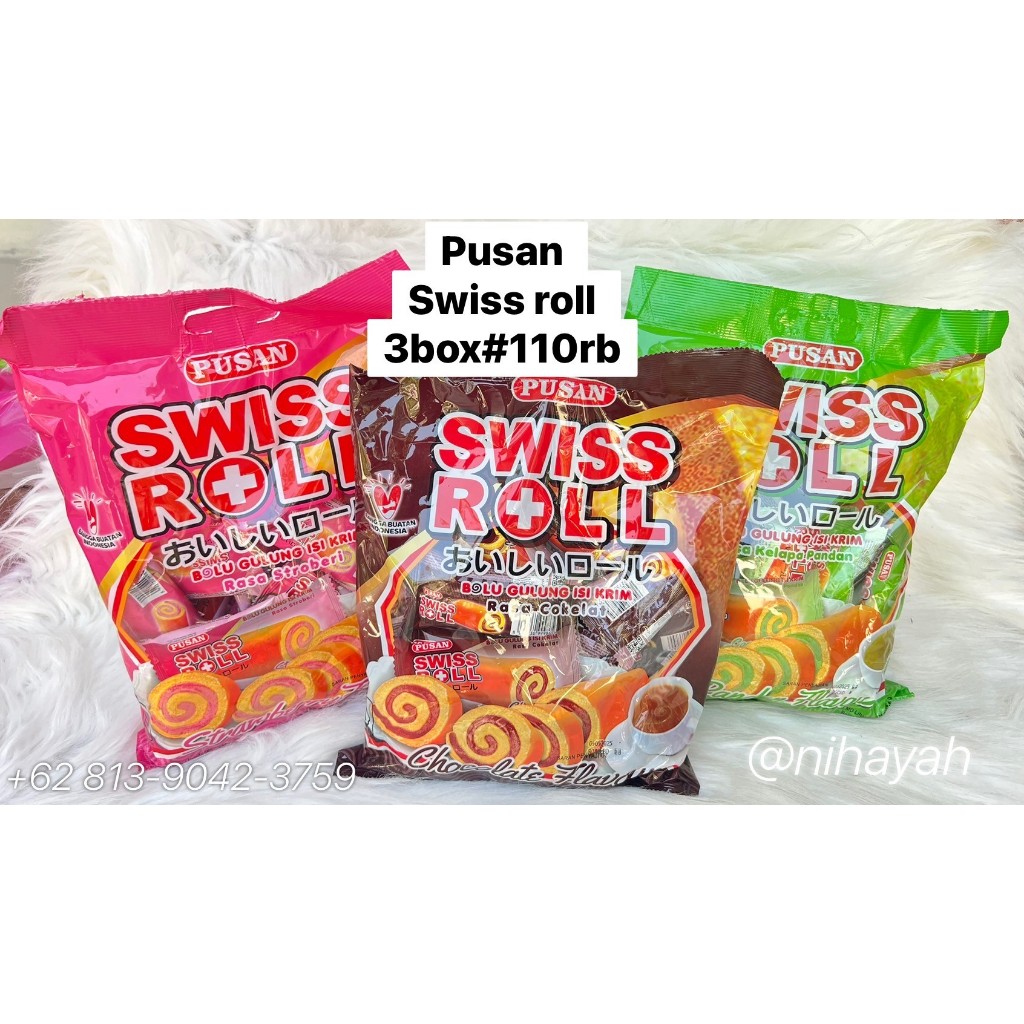 

PUSAN SWISS ROLL / BRIKEK CAKE 360 GRAM ISI 20 PCS TERLARISSS - 3 VARIAN RASA