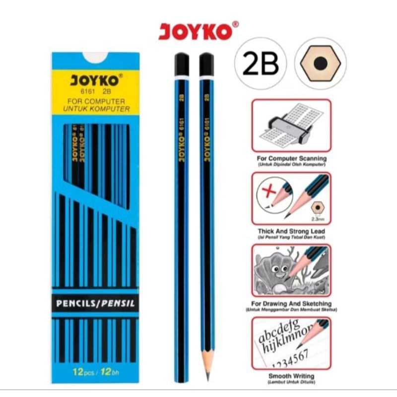 

PENSIL JOYKO 2B 6161 2B (12BIJI)