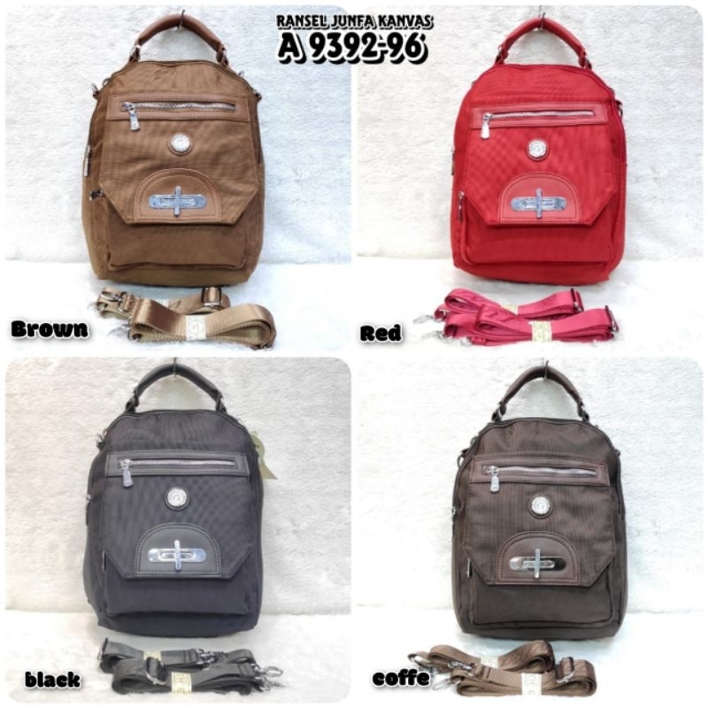 TAS RANSEL JUNFA 9293-96 BAHAN KANVAS MULTIFUNGSI - TAS WANITA